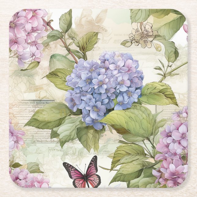 Dessous-de-verre Carré En Papier Harmonie Heaveny Hydrangea (Devant)