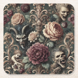 Dessous-de-verre Carré En Papier Harmoniques hantées – Victorien gothique
