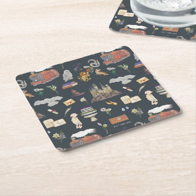 Dessous-de-verre Carré En Papier HARRY POTTER™ | Motif icônes (Incliné)