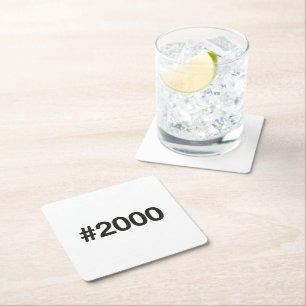 Dessous-de-verre Carré En Papier Hashtag 25 Anniversaire 2000