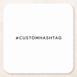Dessous-de-verre Carré En Papier Hashtag Tendance Style Médias Sociaux Modernes