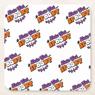 Dessous-de-verre Carré En Papier Hauntings d'Halloween Enchantés Soyons Éffrayants