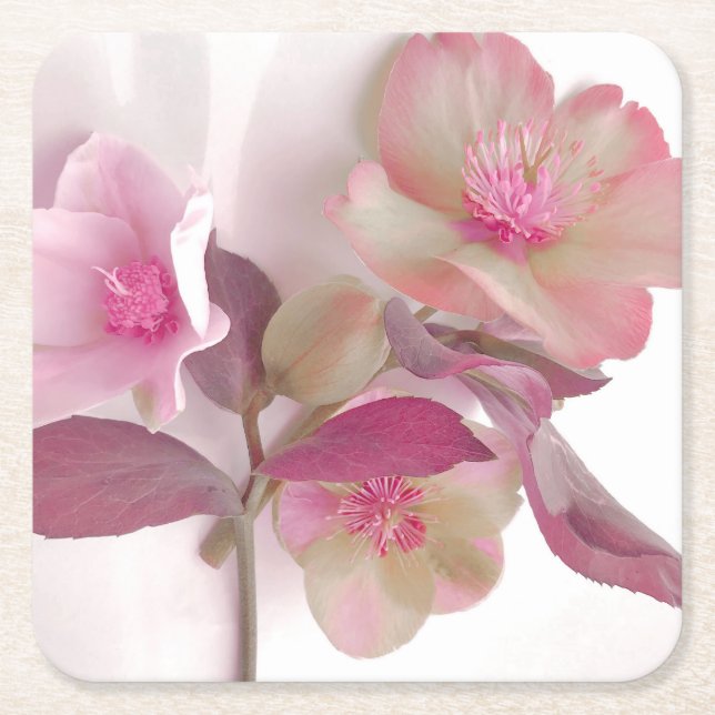 Dessous-de-verre Carré En Papier Hellebores de rêve  (Devant)