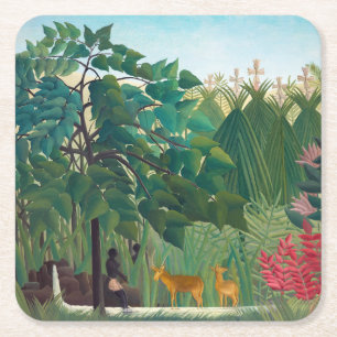 Dessous-de-verre Carré En Papier Henri Rousseau - La cascade
