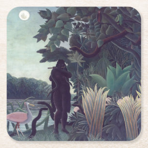 Dessous-de-verre Carré En Papier Henri Rousseau - La Charmeuse de serpents