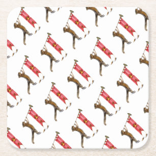 Dessous-de-verre Carré En Papier Herald de Cute Chipmunk
