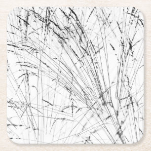 Dessous-de-verre Carré En Papier Herbe d'hiver dans la neige