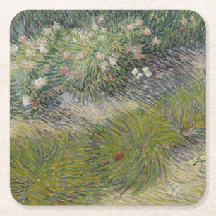Dessous-de-verre Carré En Papier Herbes et papillons par Vincent Van Gogh