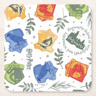 Dessous-de-verre Carré En Papier Hérbologie magique HOGWARTS™ Maisons Motif