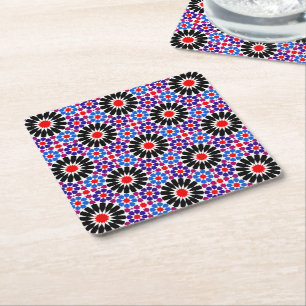 Dessous-de-verre Carré En Papier Héritage mosaïque : Art Zellige andalou marocain