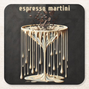Dessous-de-verre Carré En Papier Heure du cocktail Espresso Martini