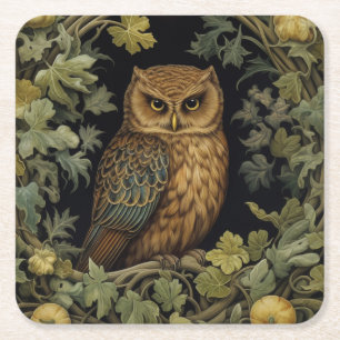 Dessous-de-verre Carré En Papier hibou Art nouveau dans la forêt