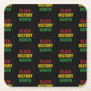 Dessous-de-verre Carré En Papier HISTOIRE NOIRE MOIS Rouge Jaune Vert BHM
