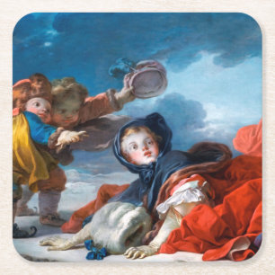 Dessous-de-verre Carré En Papier Hiver, Fragonard