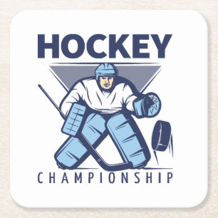 Dessous-de-verre Carré En Papier Hockey amusant