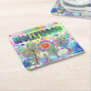 Dessous-de-verre Carré En Papier Hollywood Deep Dream Coaster