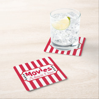 Dessous-de-verre Carré En Papier Home Théâtre Cinéma Dessous de verre de cinéma