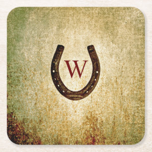 Dessous-de-verre Carré En Papier Horseshoe Monogrammed