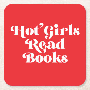Dessous-de-verre Carré En Papier Hot Girls Lire des livres