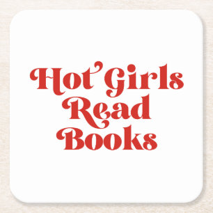 Dessous-de-verre Carré En Papier Hot Girls Lire des livres