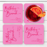 Dessous-de-verre Carré En Papier Hot rose moderne minimaliste Anniversaire Brunch P<br><div class="desc">Ce sont des Dessous de verre en papier Hot rose moderne minimaliste Anniversaire Brunch Party!</div>