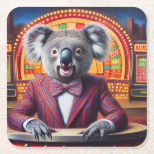 Dessous-de-verre Carré En Papier Hôte de Koala Game Show