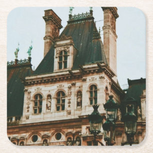 Dessous-de-verre Carré En Papier Hôtel de Ville, 4e arrondissement, Paris - France