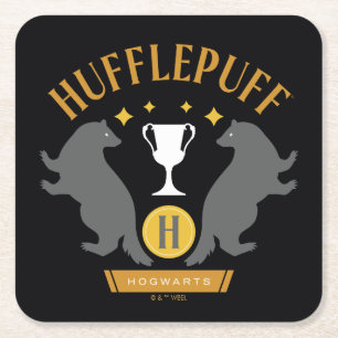 Dessous-de-verre Carré En Papier HUFFLEPUFF™ Badger and Cup House Pride Graphisme