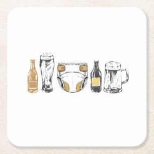 Dessous-de-verre Carré En Papier Huggies et Chuggies