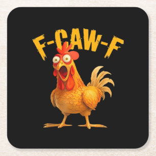 Dessous-de-verre Carré En Papier Humour de corbeau F-Caw-F Gothique Drôle Rétro Coo