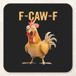 Dessous-de-verre Carré En Papier Humour gothique drôle Style Corbeau F Croassement