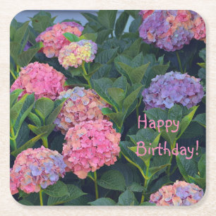 Dessous-de-verre Carré En Papier Hydrangées multicolores