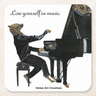 Dessous-de-verre Carré En Papier Hyena Piano Music Player Imaginaire Dessous de ver