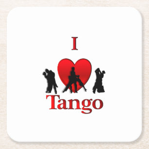 Dessous-de-verre Carré En Papier I Heart Tango