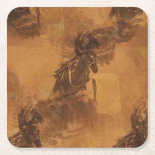 Dessous-de-verre Carré En Papier I Live To Barrel Race - Rodeo Event