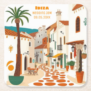 Dessous-de-verre Carré En Papier Ibiza Eivissa Espagne Mariage Event Party