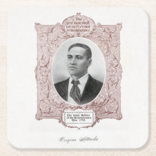 Dessous-de-verre Carré En Papier Icônes de l'histoire noire : Crispus Attucks, Mart