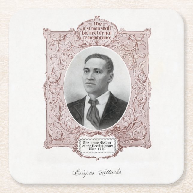 Dessous-de-verre Carré En Papier Icônes de l'histoire noire : Crispus Attucks, Mart (Devant)