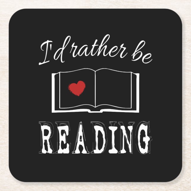 Dessous-de-verre Carré En Papier I'd rather be reading (Devant)