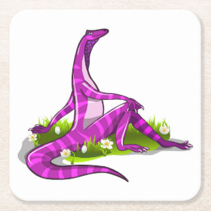 Dessous-de-verre Carré En Papier Iguanodon Montre Sa Beauté Naturelle.