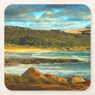 Dessous-de-verre Carré En Papier Île de Flinders de la plage d'Emita, Tasmanie