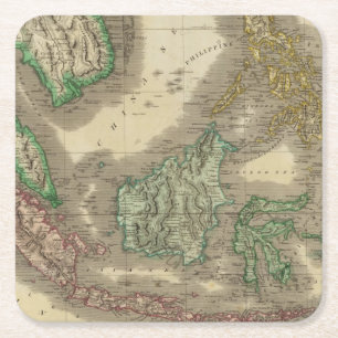 Dessous-de-verre Carré En Papier Îles d'E Inde