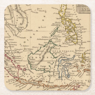 Dessous-de-verre Carré En Papier Îles est de l'Inde