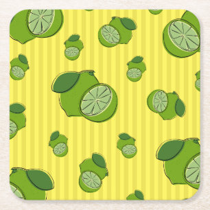 Dessous-de-verre Carré En Papier Illustration de citrons verts