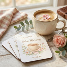 Illustration florale et café à l'aquarelle cosy