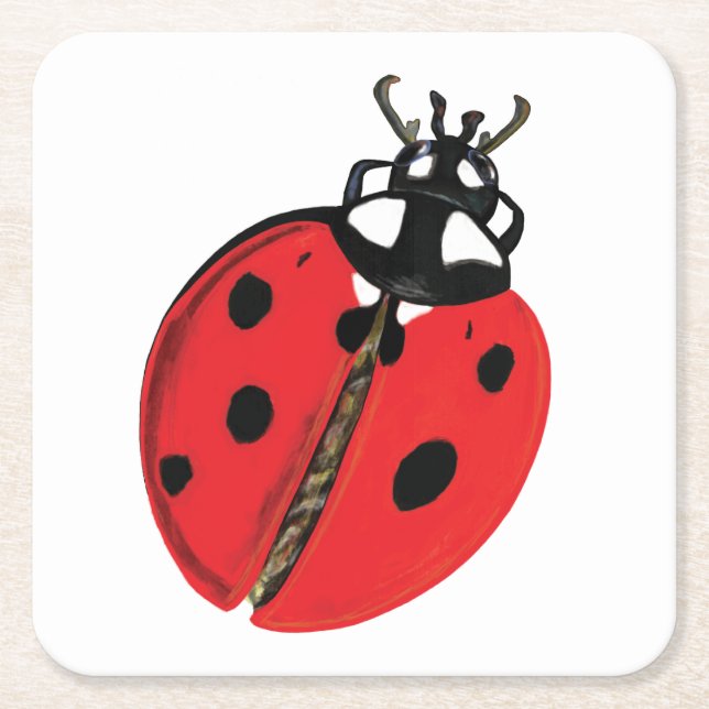 Dessous-de-verre Carré En Papier Illustration Lady Bug (Devant)