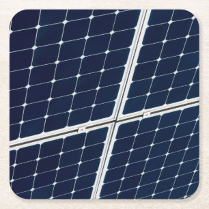 Dessous-de-verre Carré En Papier Image d'un panneau de puissance solaire drôle