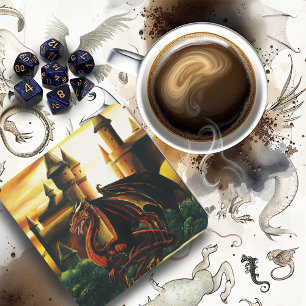 Dessous-de-verre Carré En Papier Imaginaire du château de Red Dragon