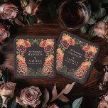 Dessous-de-verre Carré En Papier Imaginaire Enchantée jardin floral mariage<br><div class="desc">Elégante,  fantaisiste,  Imaginaire Enchantée Jardin Floral design parfait pour une fête enchantée sur le thème de la forêt. Ce design présente des éléments floraux dans un cadre de feuilles verts et des accents dorés. Correspondance d'articles dans notre boutique pour un thème de fête complet.</div>