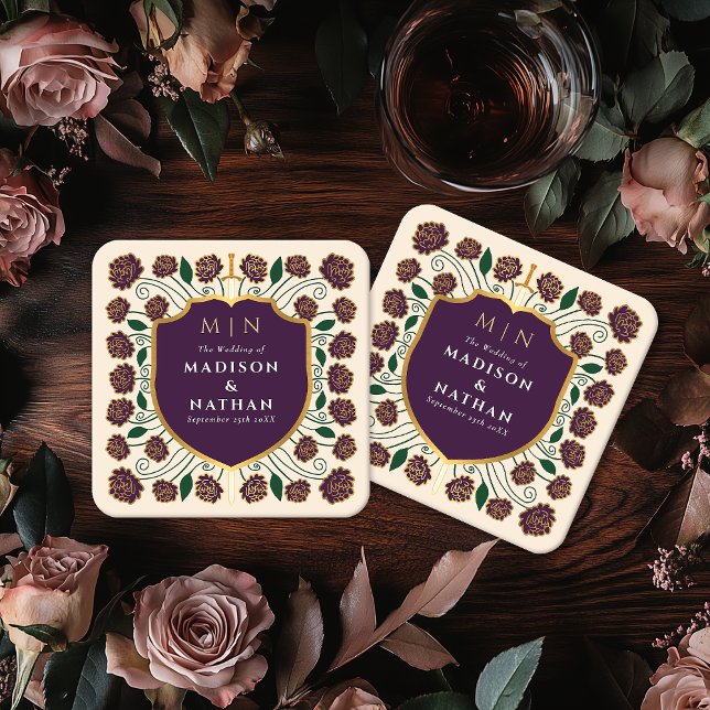 Dessous-de-verre Carré En Papier Imaginaire médiéval de l'épée et du bouclier Maria (Créateur téléchargé)